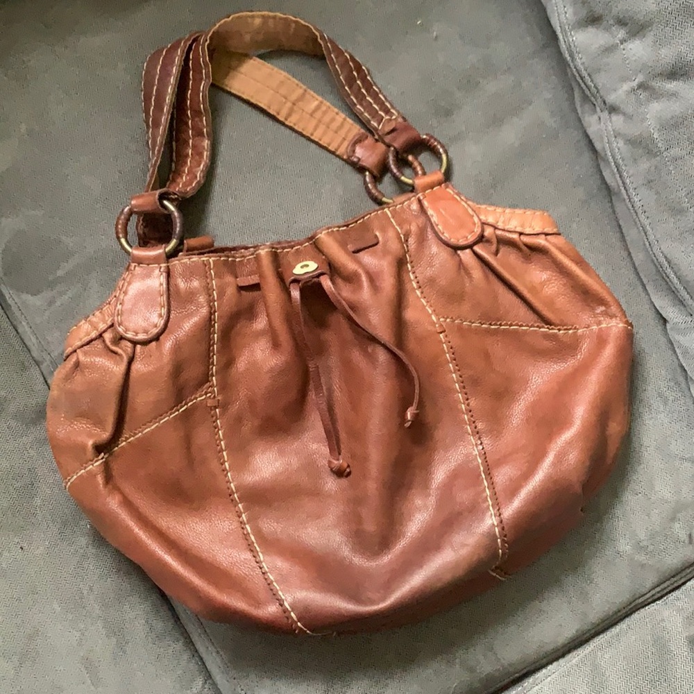 Lucky Brand Brown Leather Hobo Bag